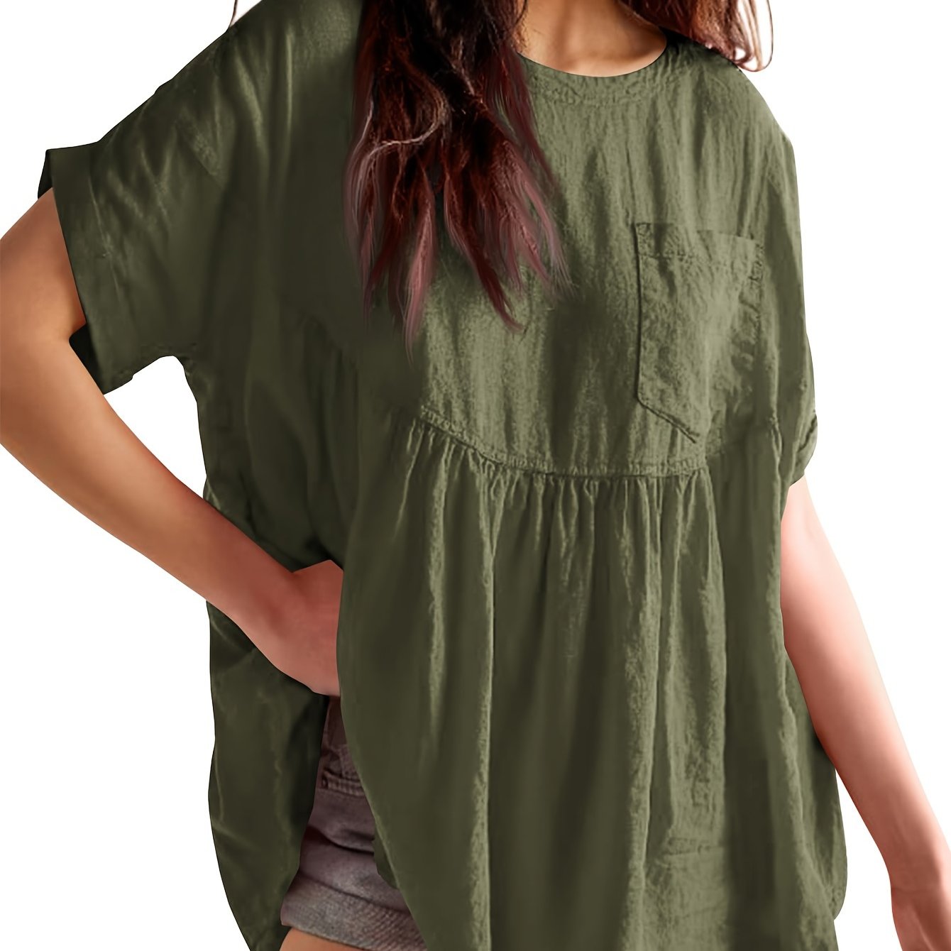 Plus Size Summer Babydoll Tops for Women