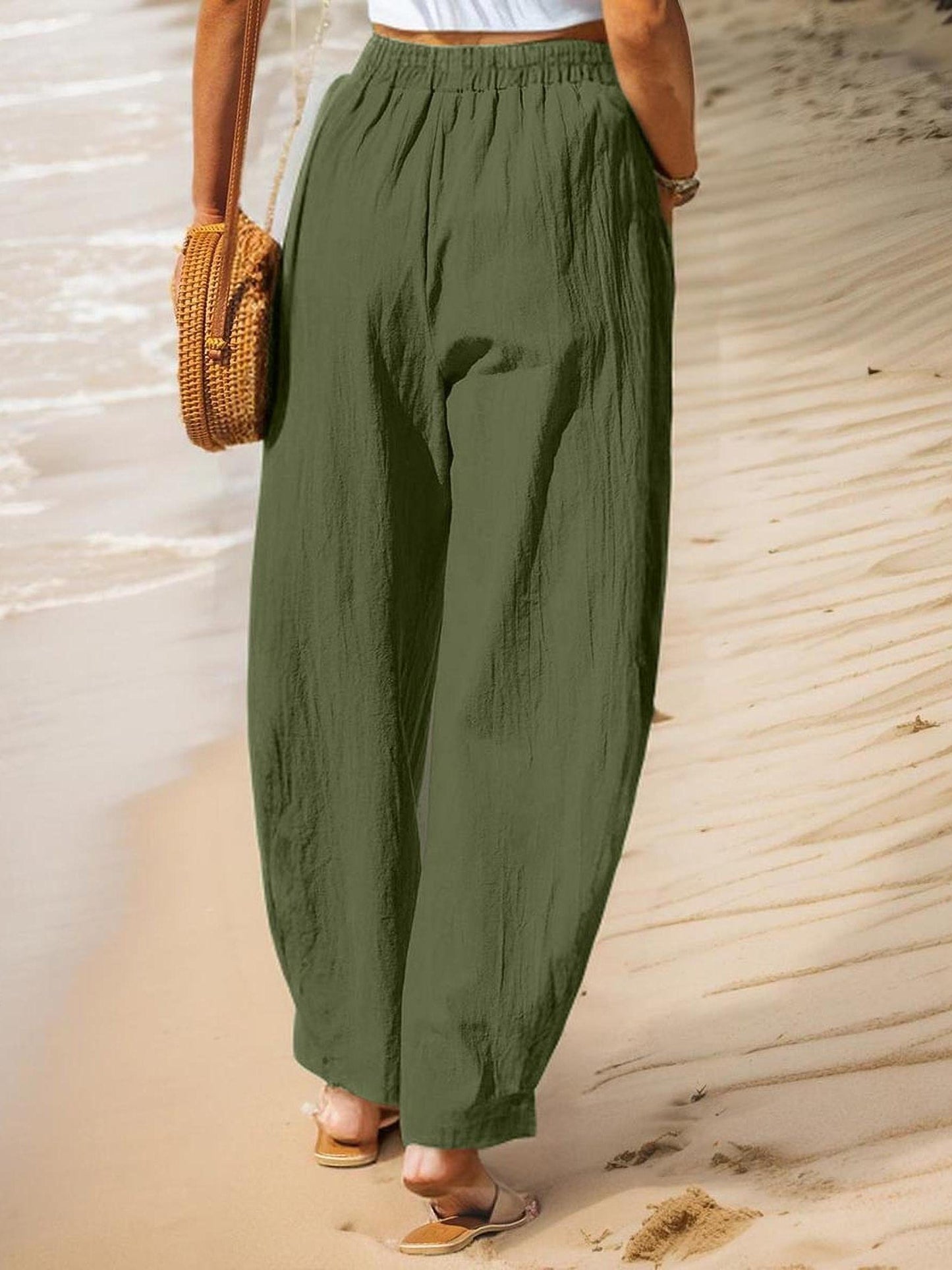 Women's Lightweight Casual Linen Blend Joggers