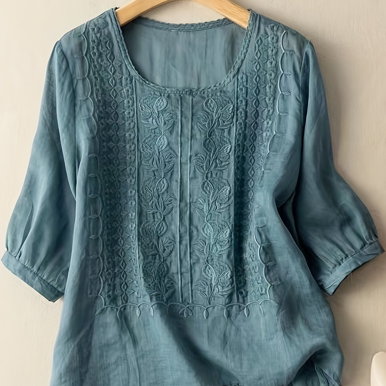 Women's Embroidered Cotton T-Shirt Various Colors