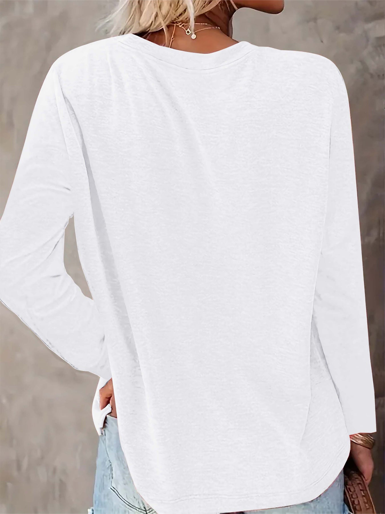 Women V-Neck Halloween T-Shirt White