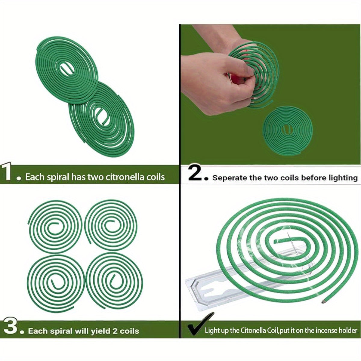 Citronella Incense Coils 2 Pack Set