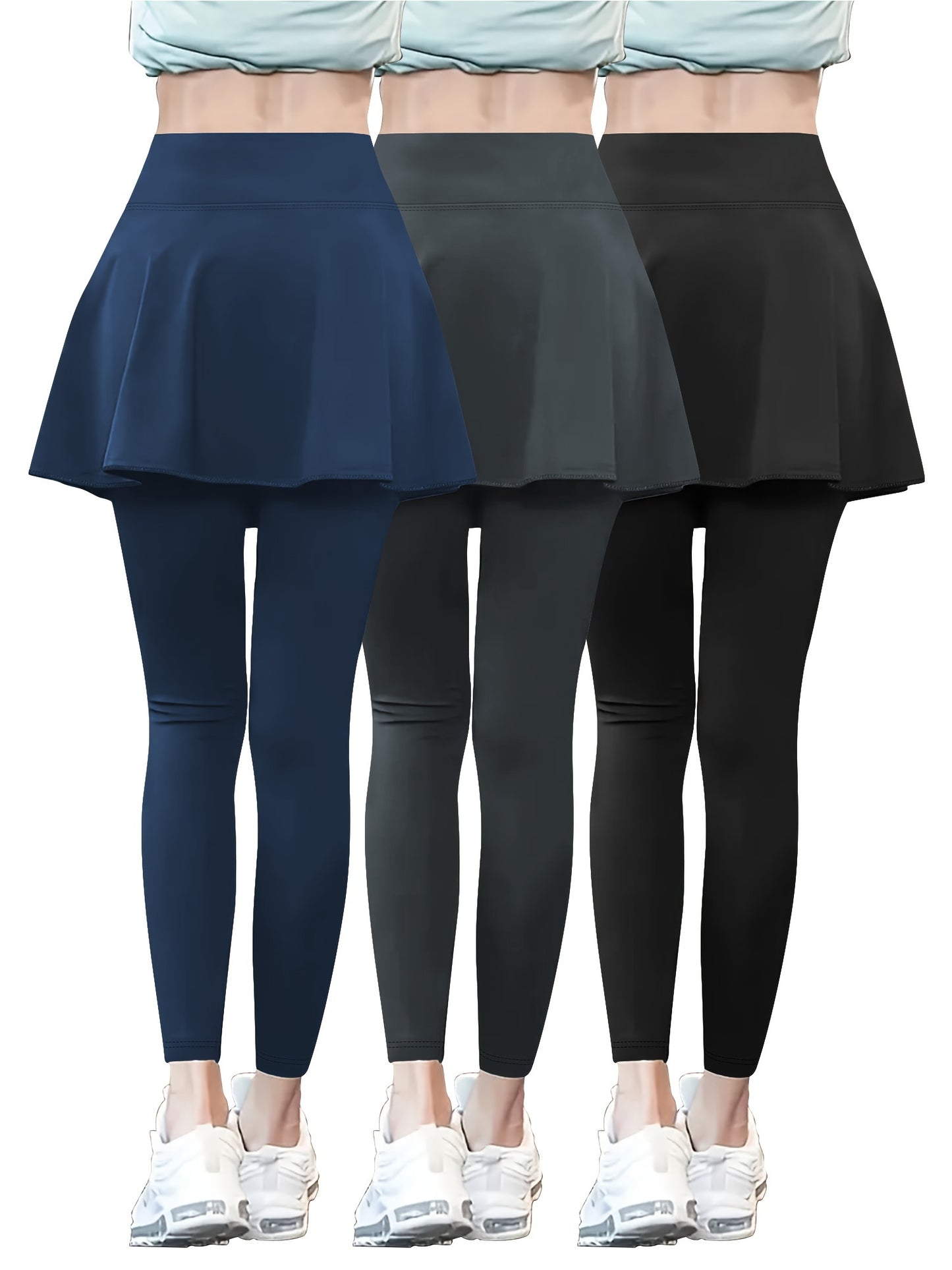 High Waist Yoga Leggings 3-Pack With Pockets