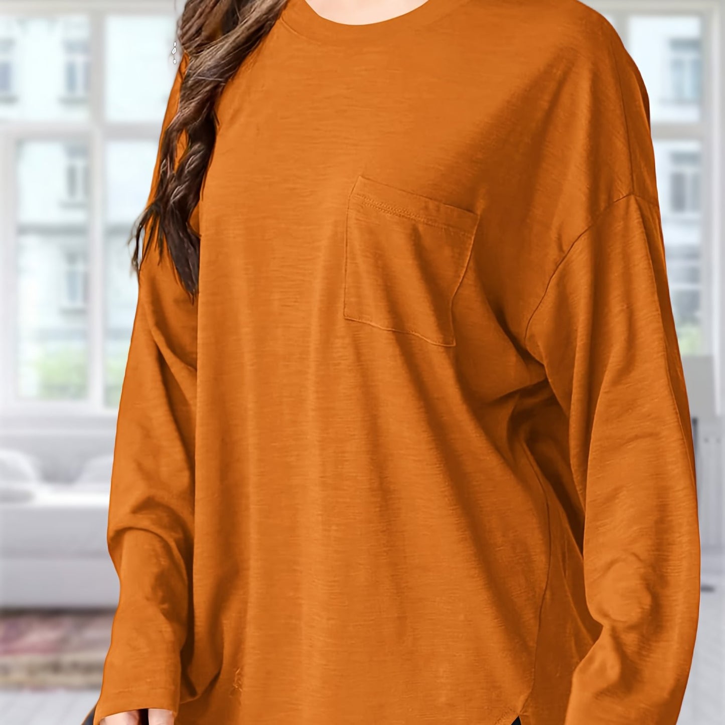 Women's Oversized Black Long Sleeve T-Shirt