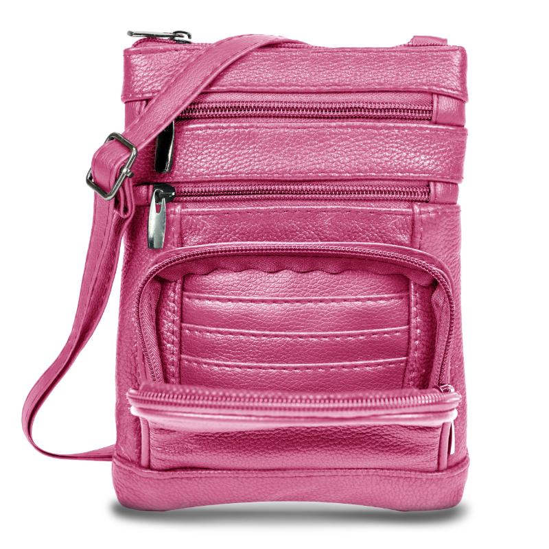 Genuine Leather Crossbody Handbag in Multiple Colors