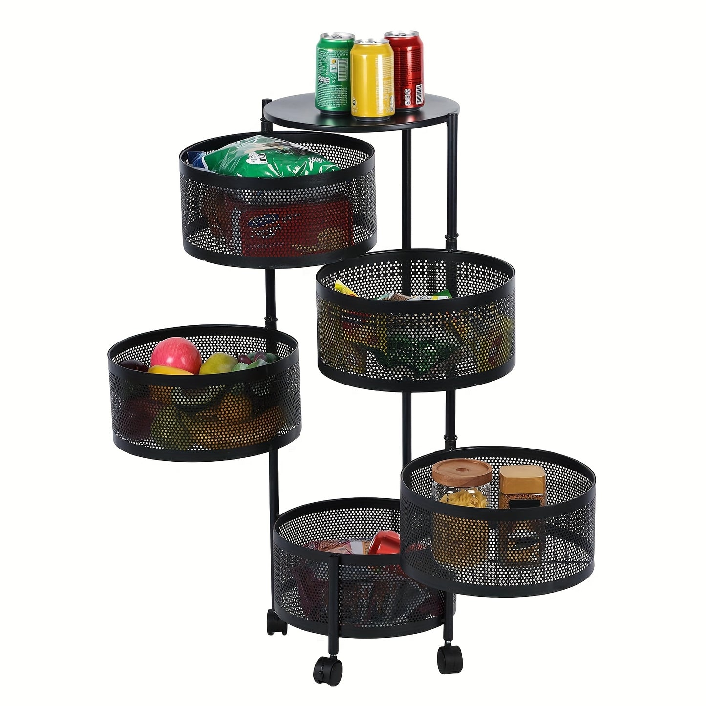 Metal Rotating Fruit And Vegetable Storage Rack