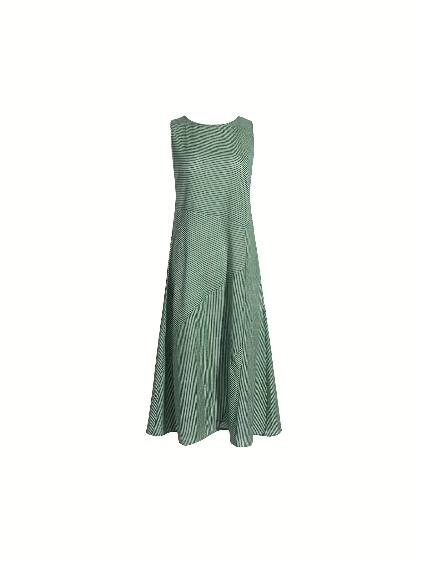 Womens Striped Midi Dress with Pockets