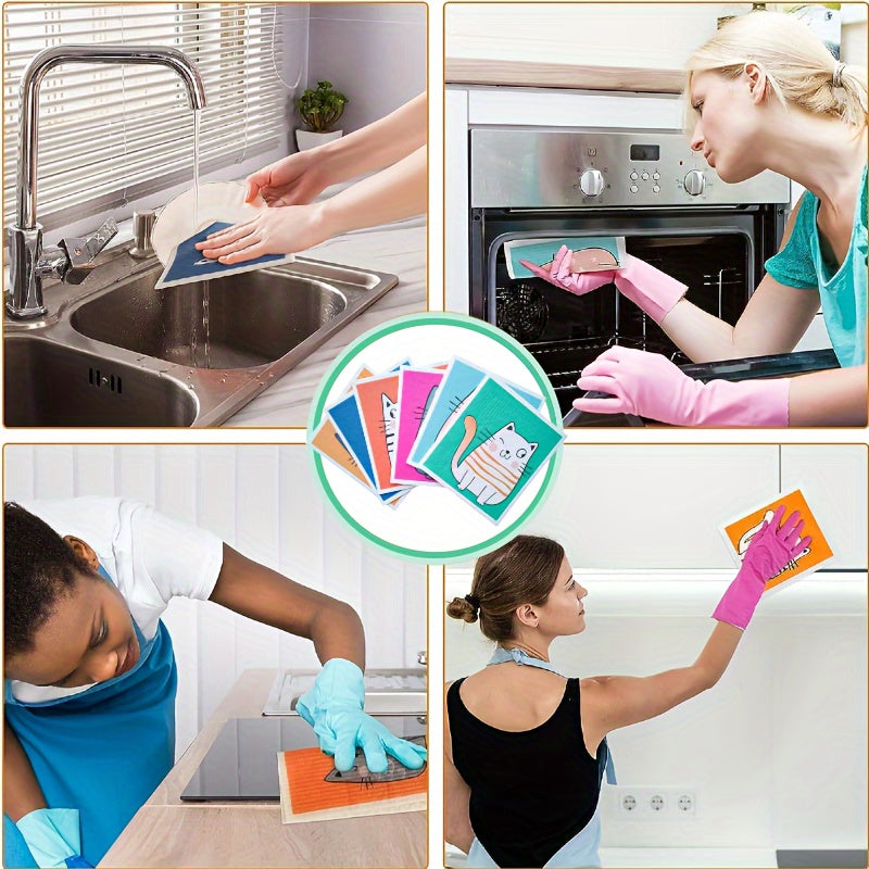 Swedish Dishcloths 6 Pack Reusable Kitchen Towels