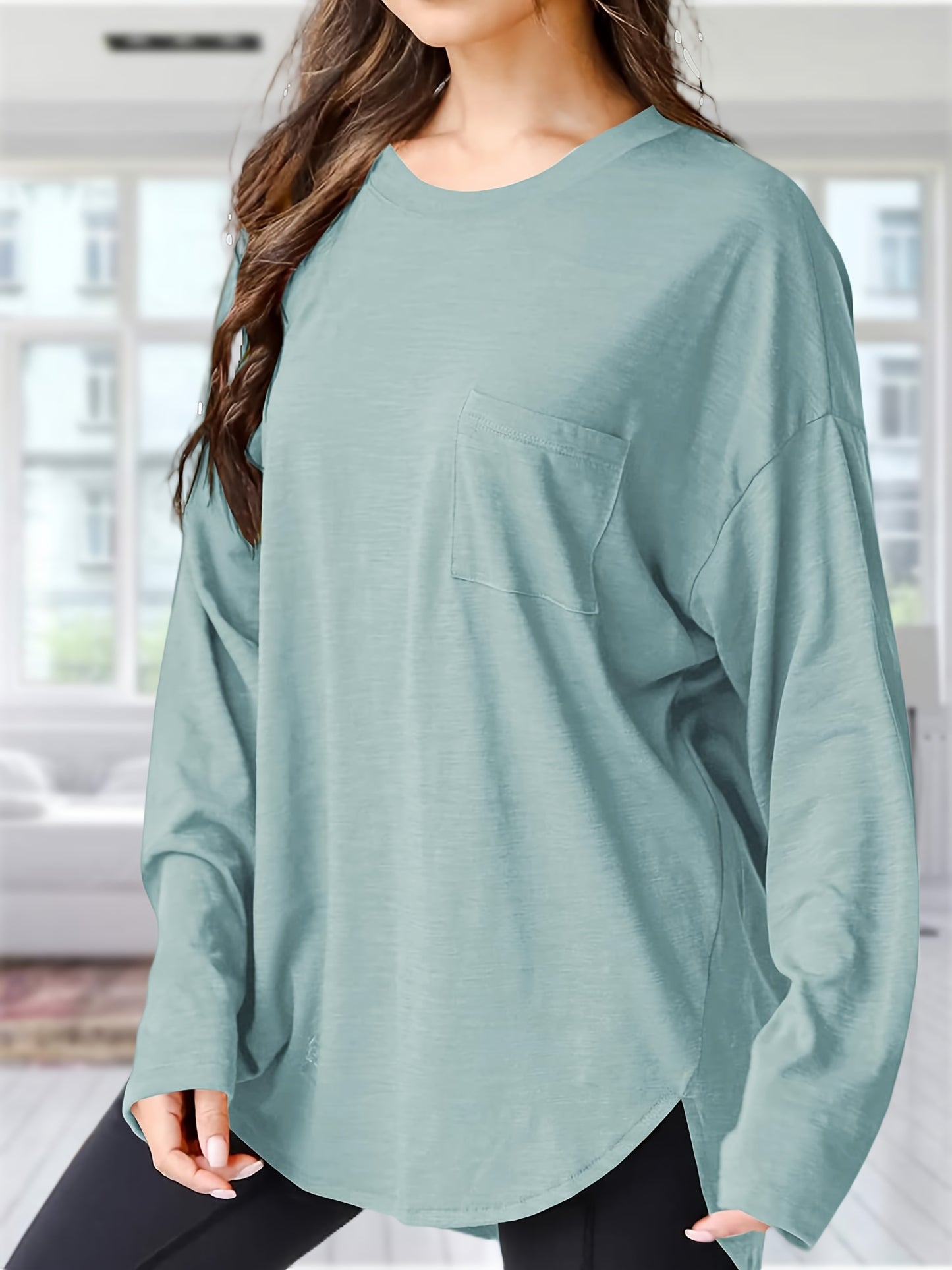 Women's Oversized Black Long Sleeve T-Shirt