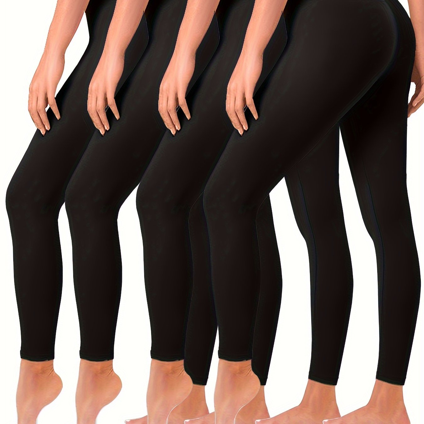 High Waisted Butt Lift Leggings 4 Pack