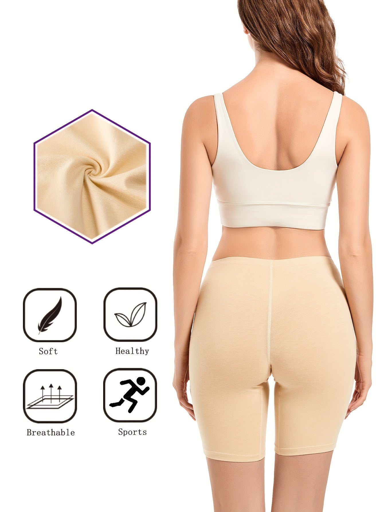 Molasus Women's Cotton Boxer Shorts 4 Pack
