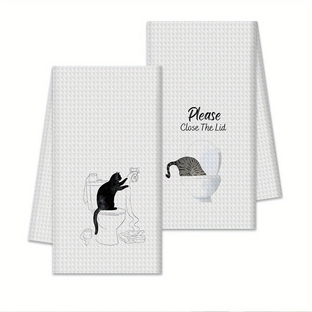 Funny Cat Bathroom Towels Gift Set