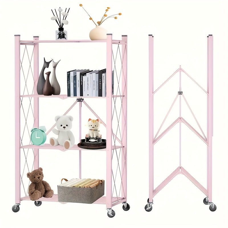 3 Tier Office Storage Rack With Wheeled Multi Layer Storage Shelves Mobile Floor Standing Multifunctional Miscellaneous Storage Rack Foldable File Rack Storage Supplies Standing Shelf