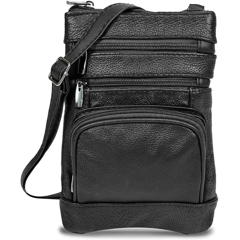 Genuine Leather Crossbody Handbag in Multiple Colors