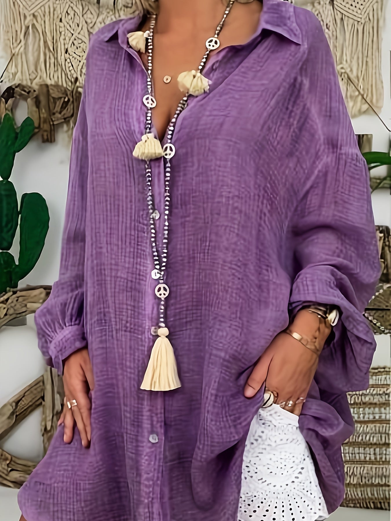 Women's Plus Size Button Front Blouse