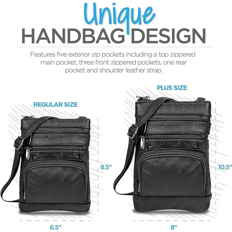 Genuine Leather Crossbody Handbag in Multiple Colors