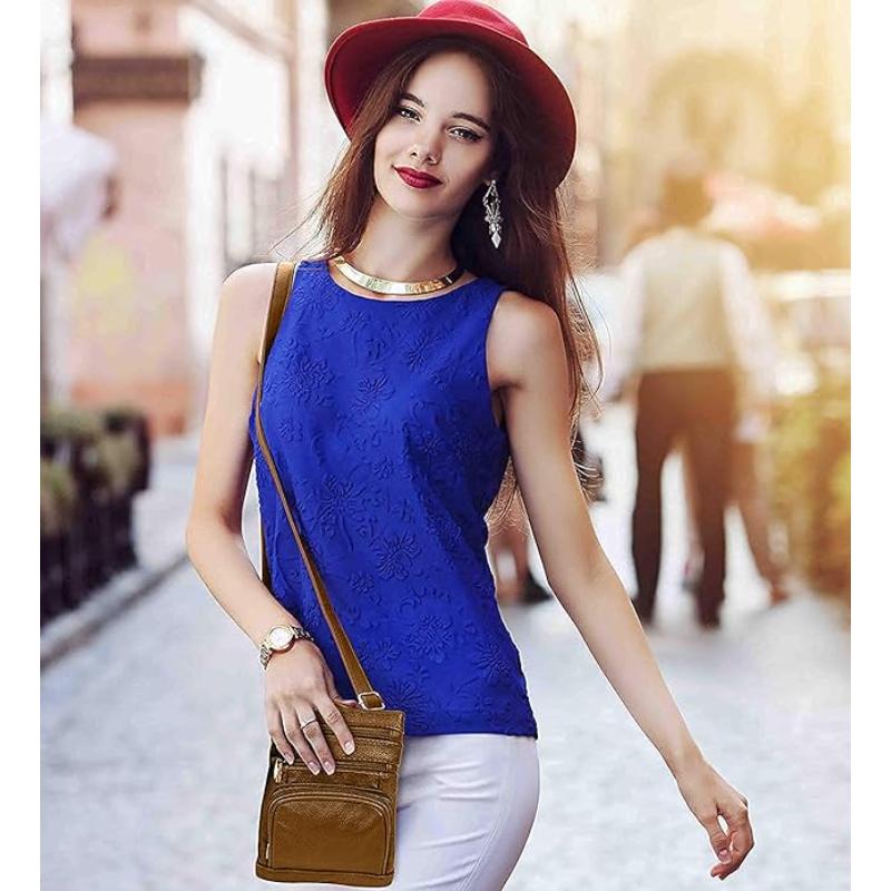 Genuine Leather Crossbody Handbag in Multiple Colors