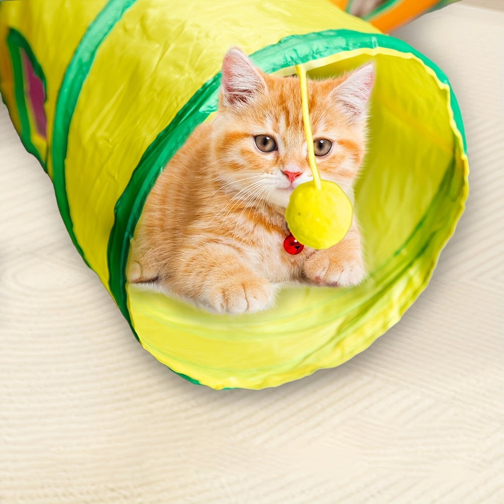 E-Shaped Cat Tunnel With Ball Wand