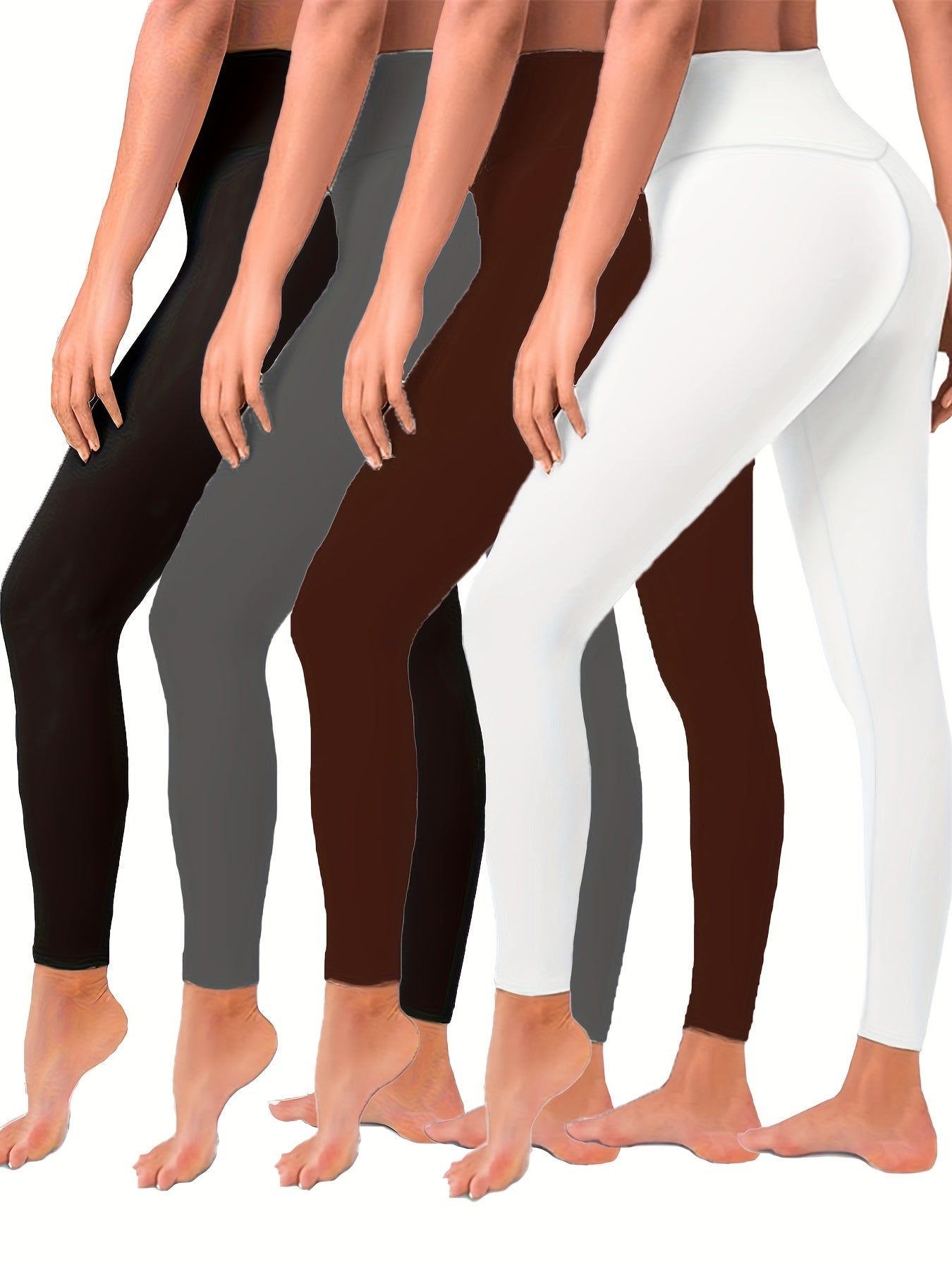 High Waisted Butt Lift Leggings 4 Pack