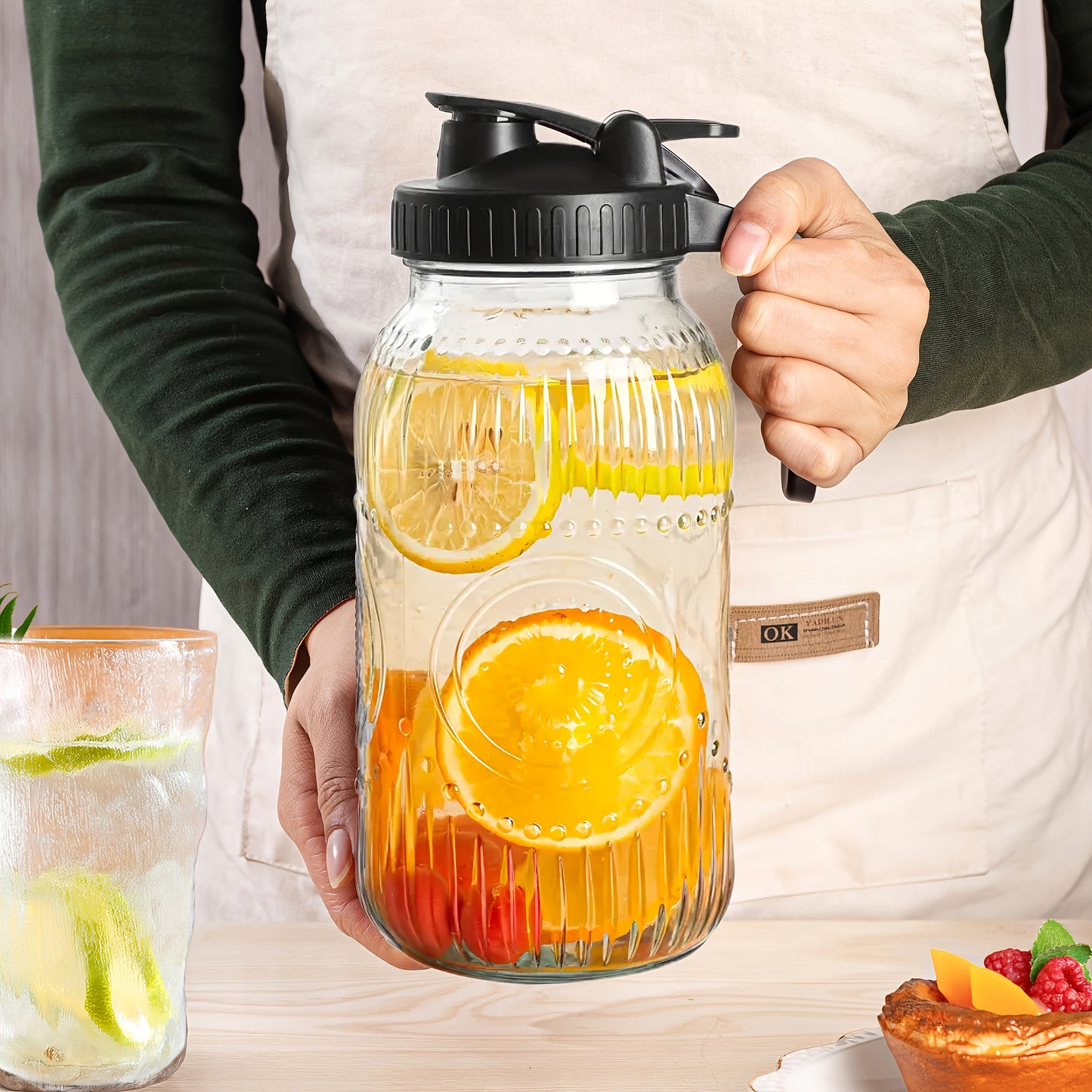 Vintage 64 Oz Mason Jar Pitcher
