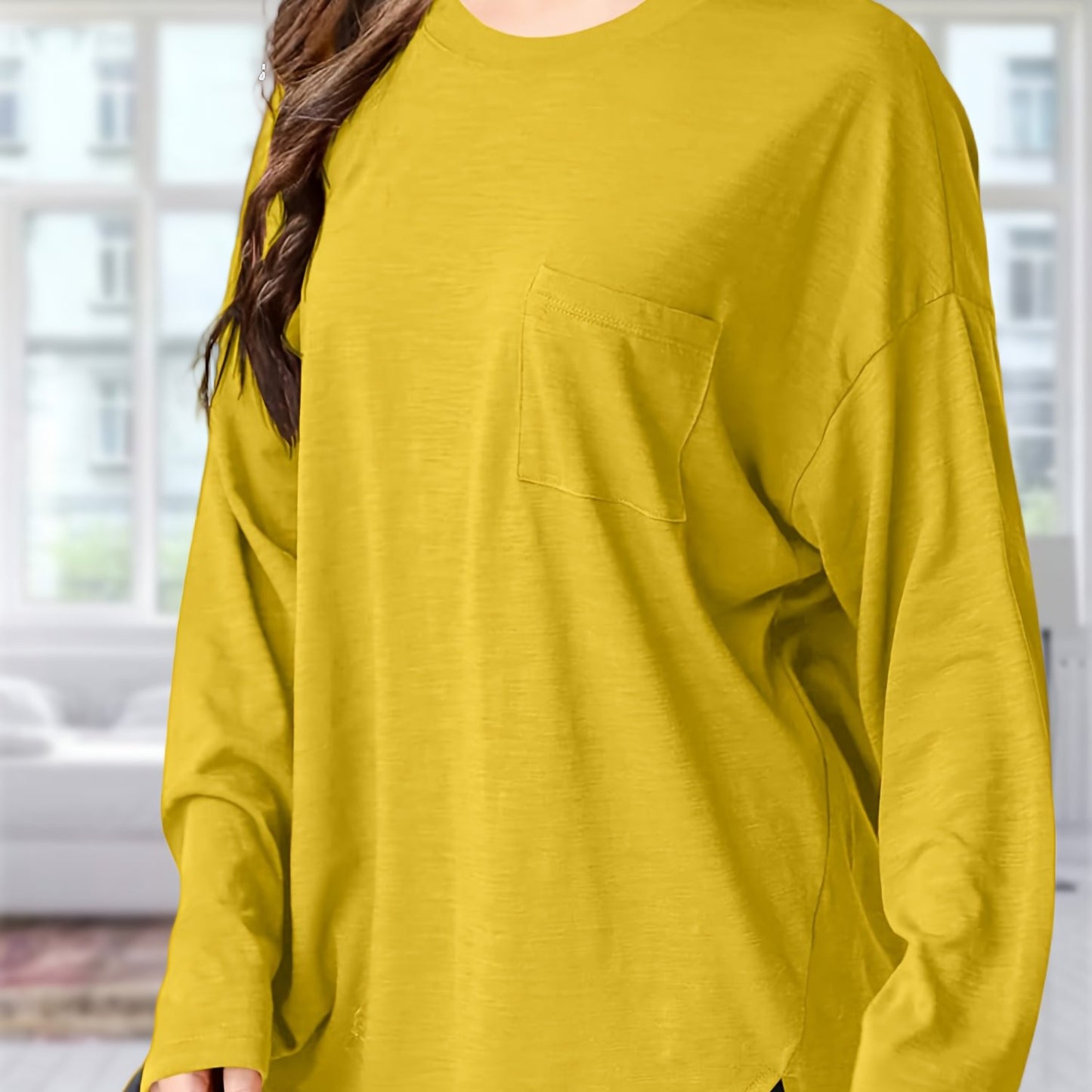 Women's Oversized Black Long Sleeve T-Shirt