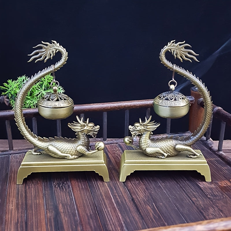 Golden Dragon Incense Burner for Zen Decor