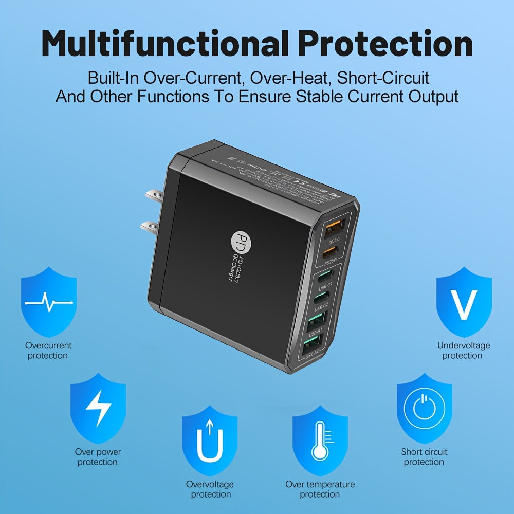 6 Ports Fast Charging Adapter and Cable Set