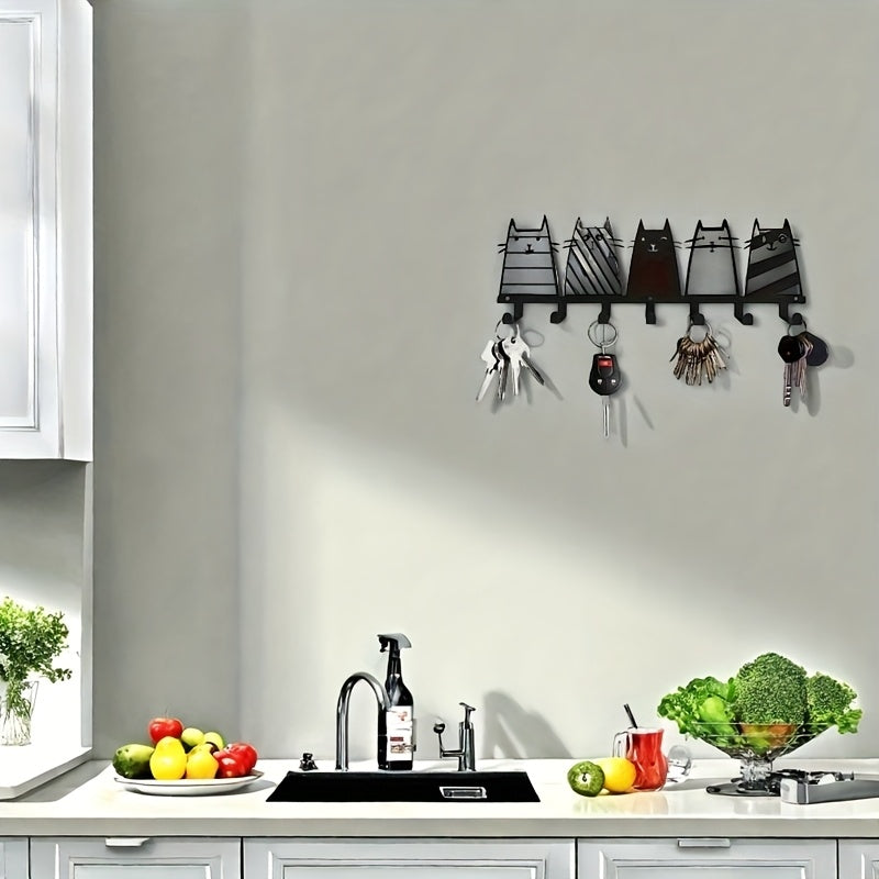 Fashion Cat Metal Wall Art Hooks
