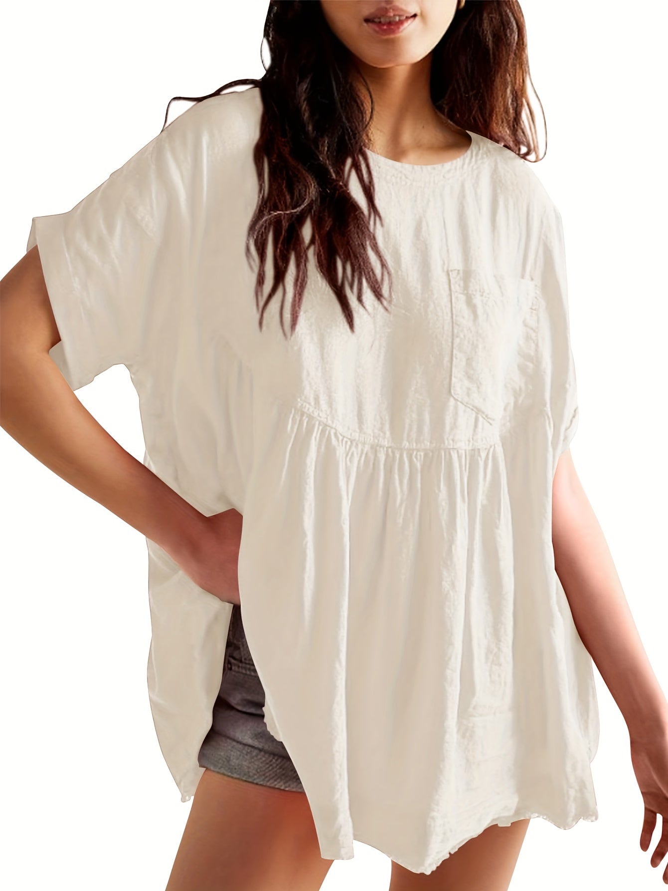 Plus Size Summer Babydoll Tops for Women