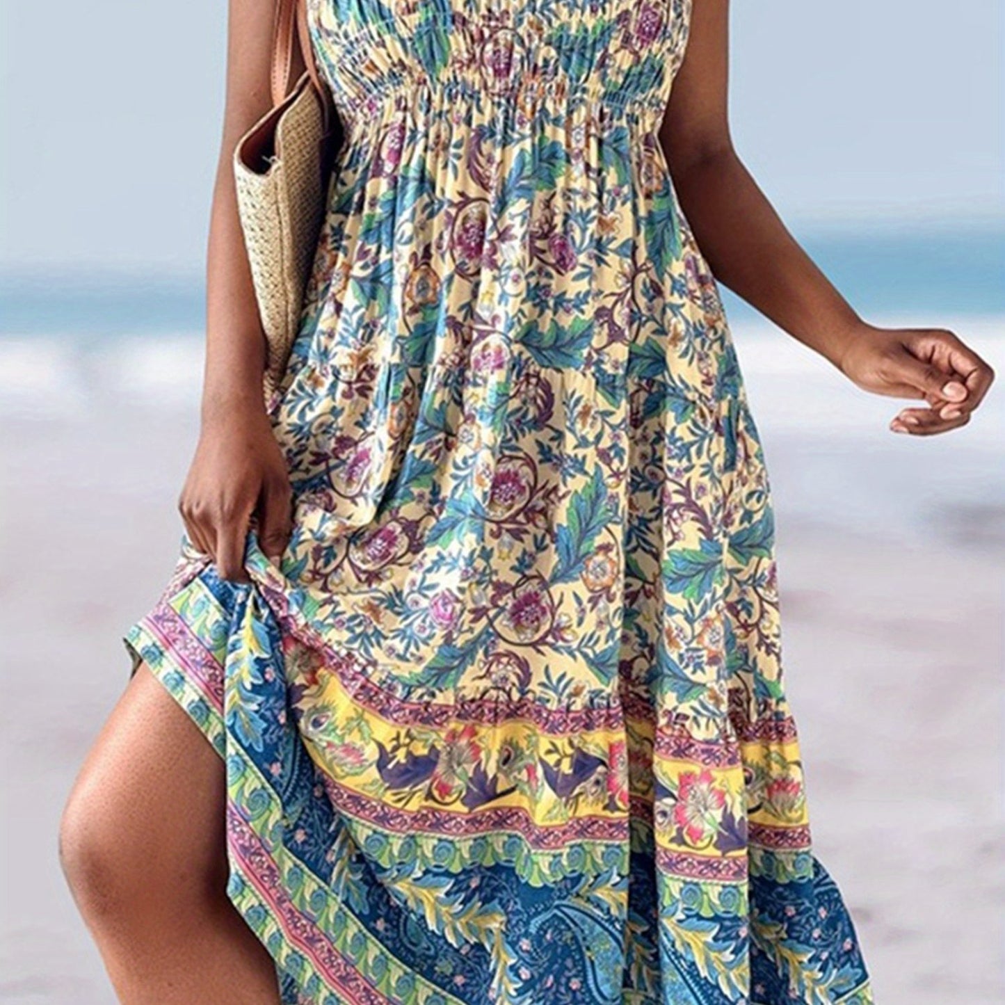 Women's Boho Floral A-Line Skirt
