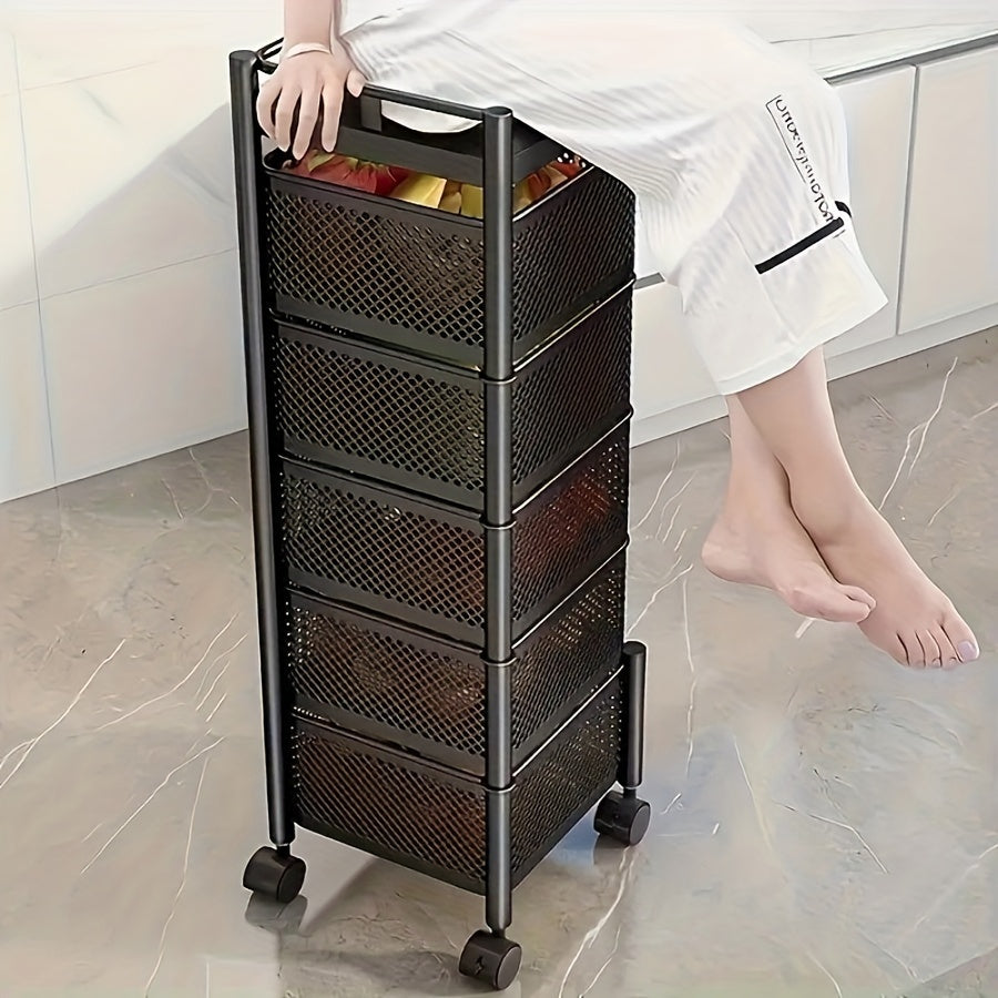 Rotating 5 Tier Kitchen Storage Shelf