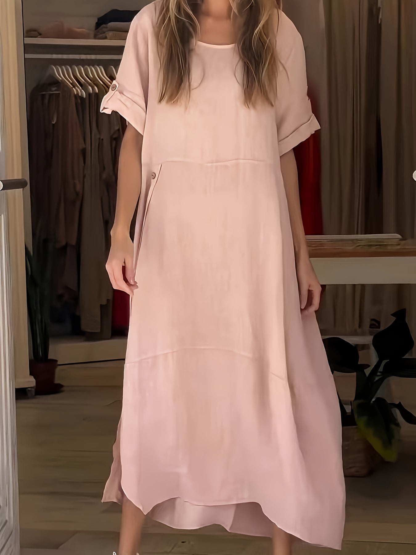 Plus Size Women's Casual Linen Dress