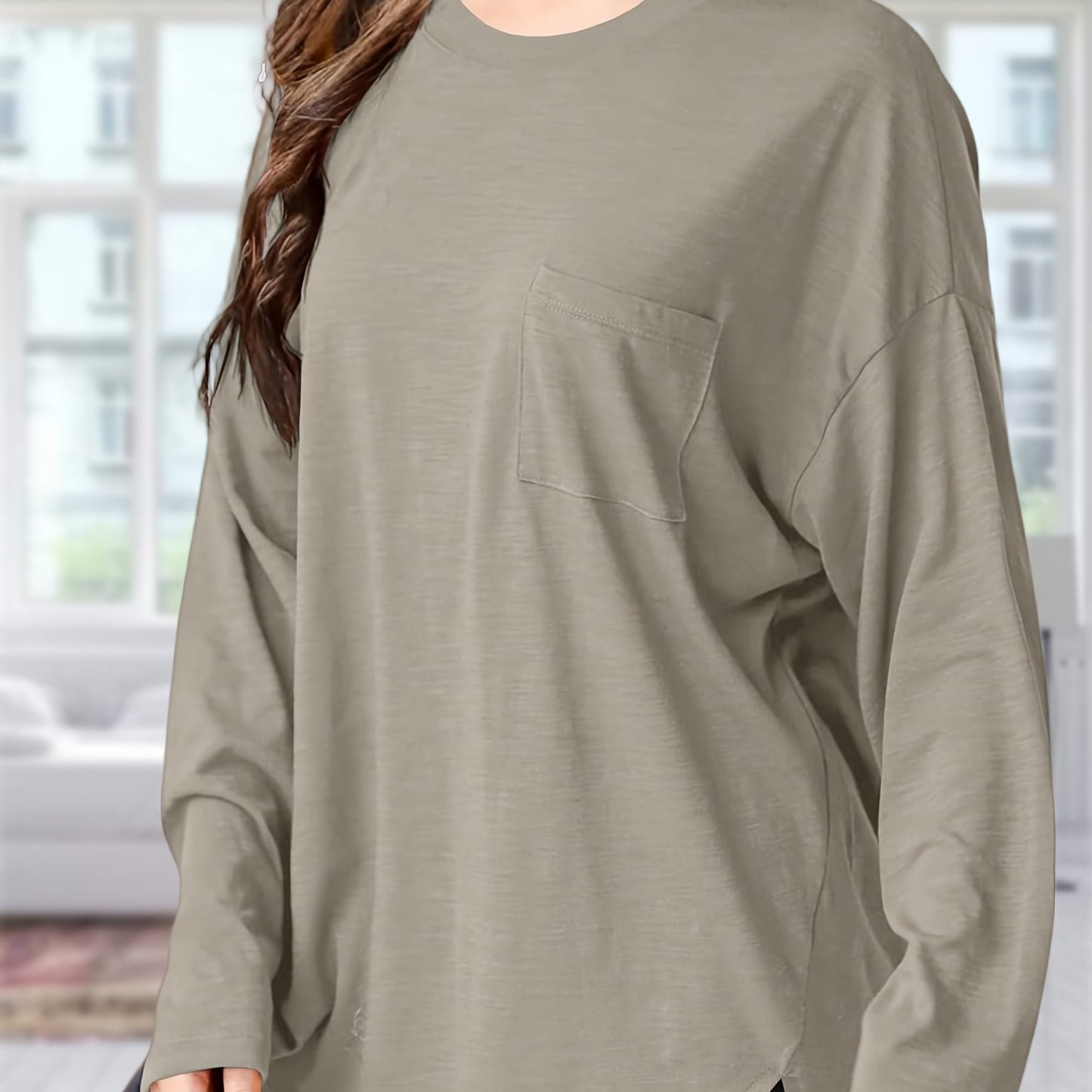 Women's Oversized Black Long Sleeve T-Shirt