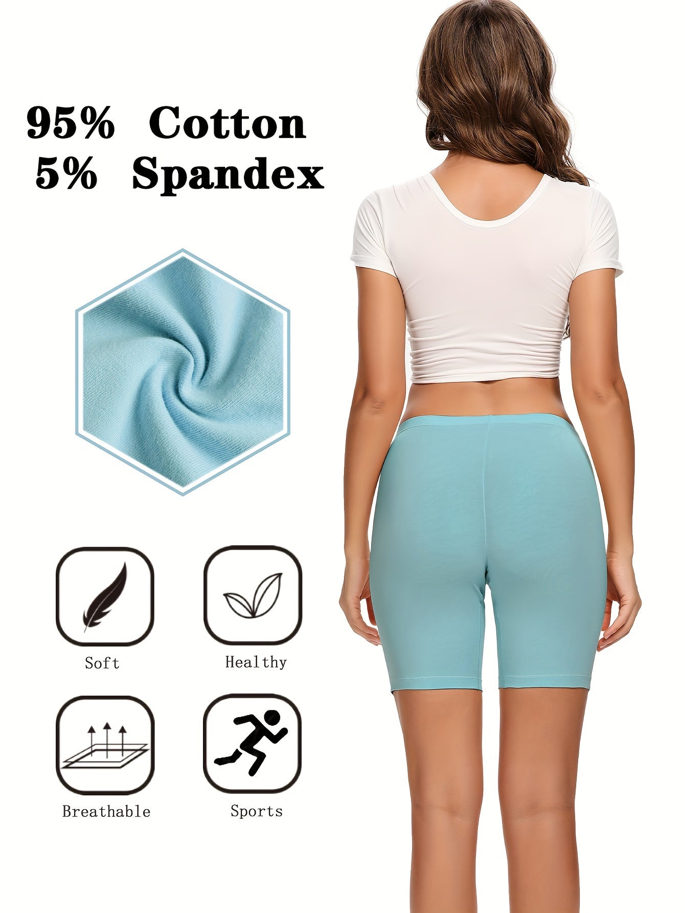 Molasus Women's Cotton Boxer Shorts 4 Pack