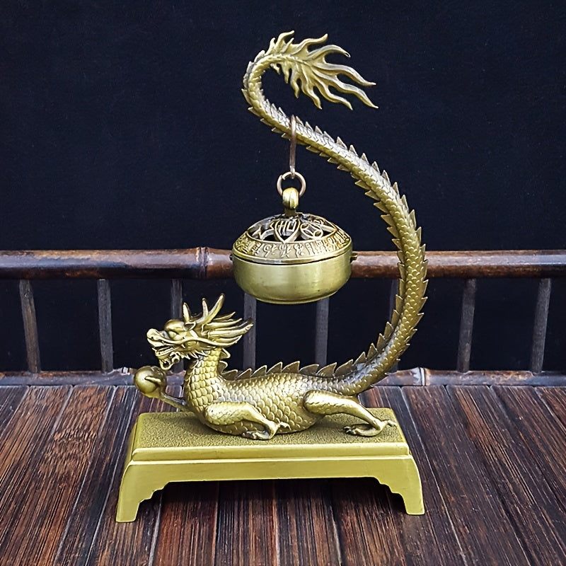 Golden Dragon Incense Burner for Zen Decor