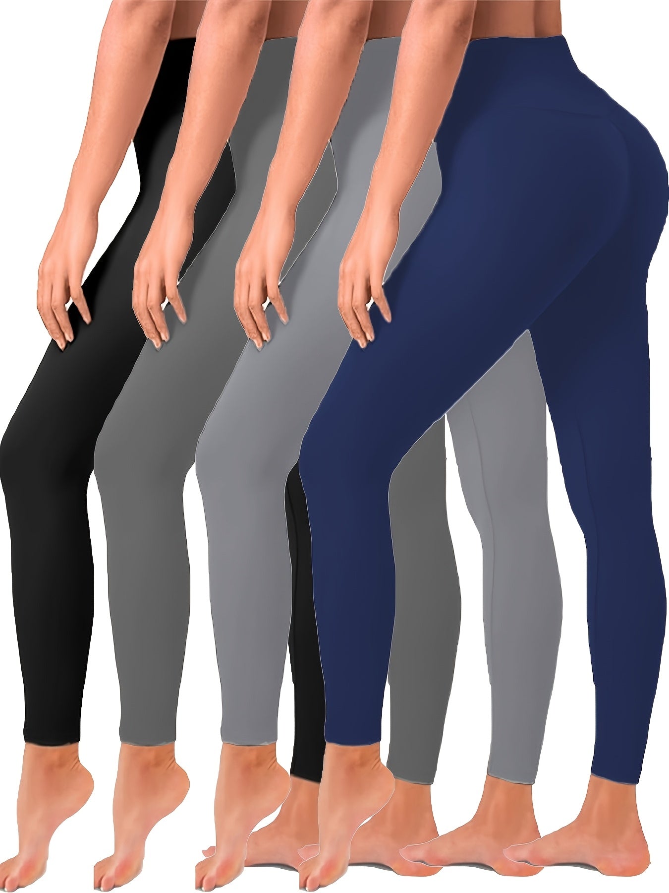 High Waisted Butt Lift Leggings 4 Pack
