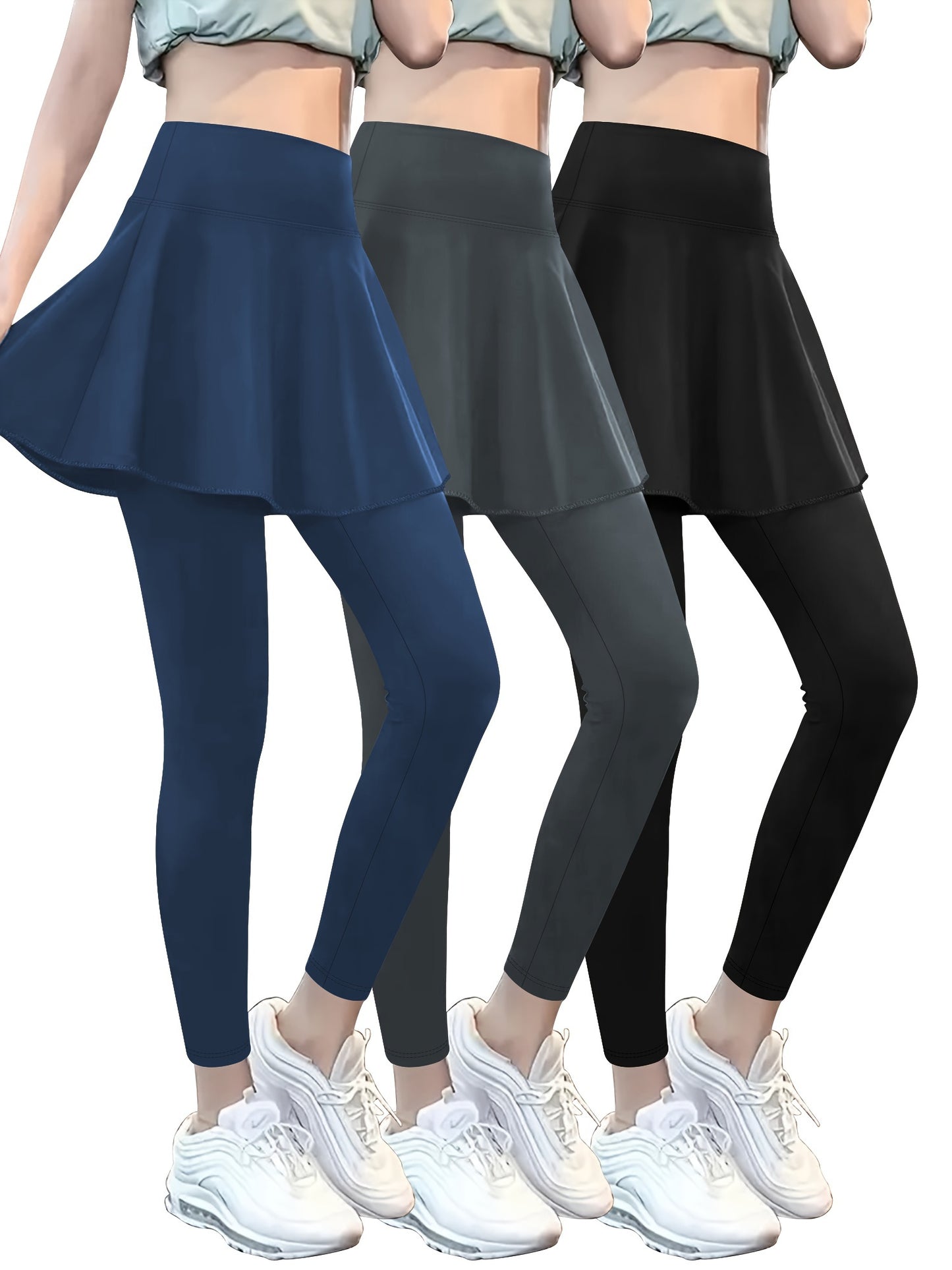 High Waist Yoga Leggings 3-Pack With Pockets