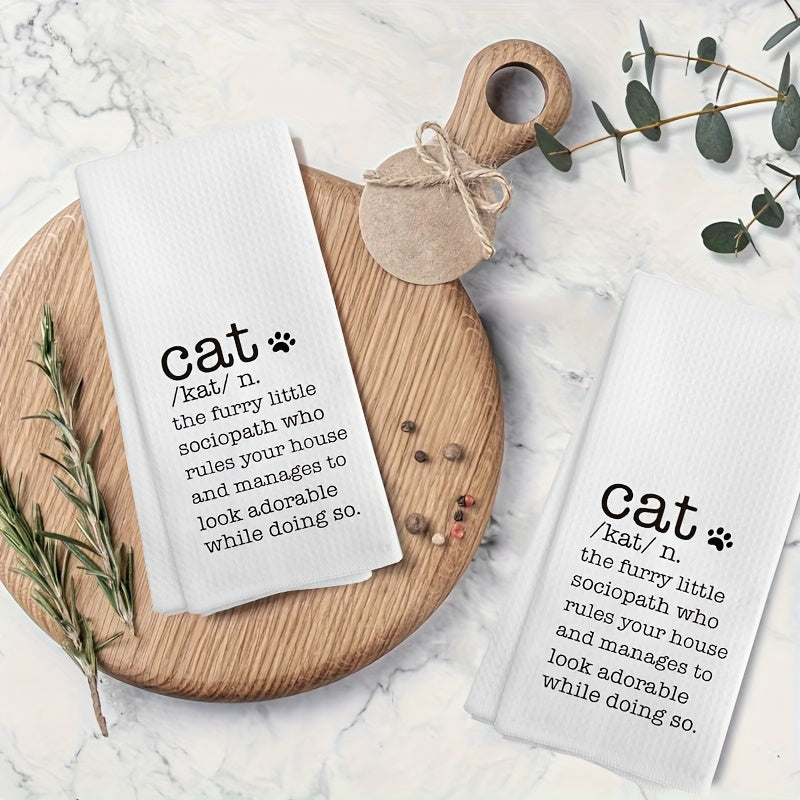 Funny Kitchen Towel with feline Psychopath