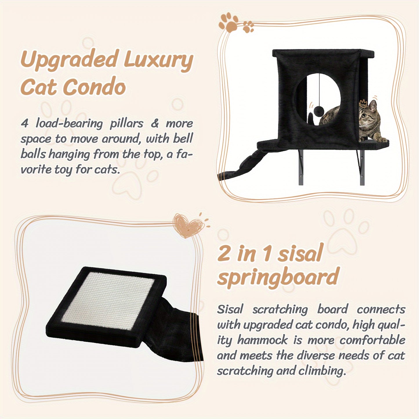 Luxury Wall Mounted Cat Furniture Set for Stylish Indoor Spaces