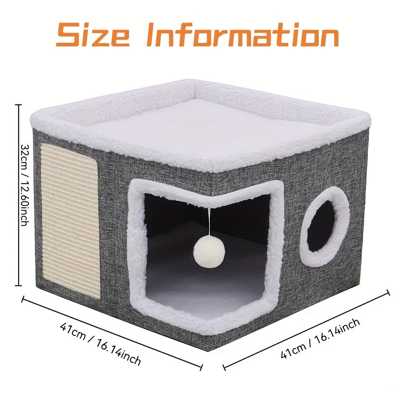 Luxury Multi-Level Cat House With Plush Cushions