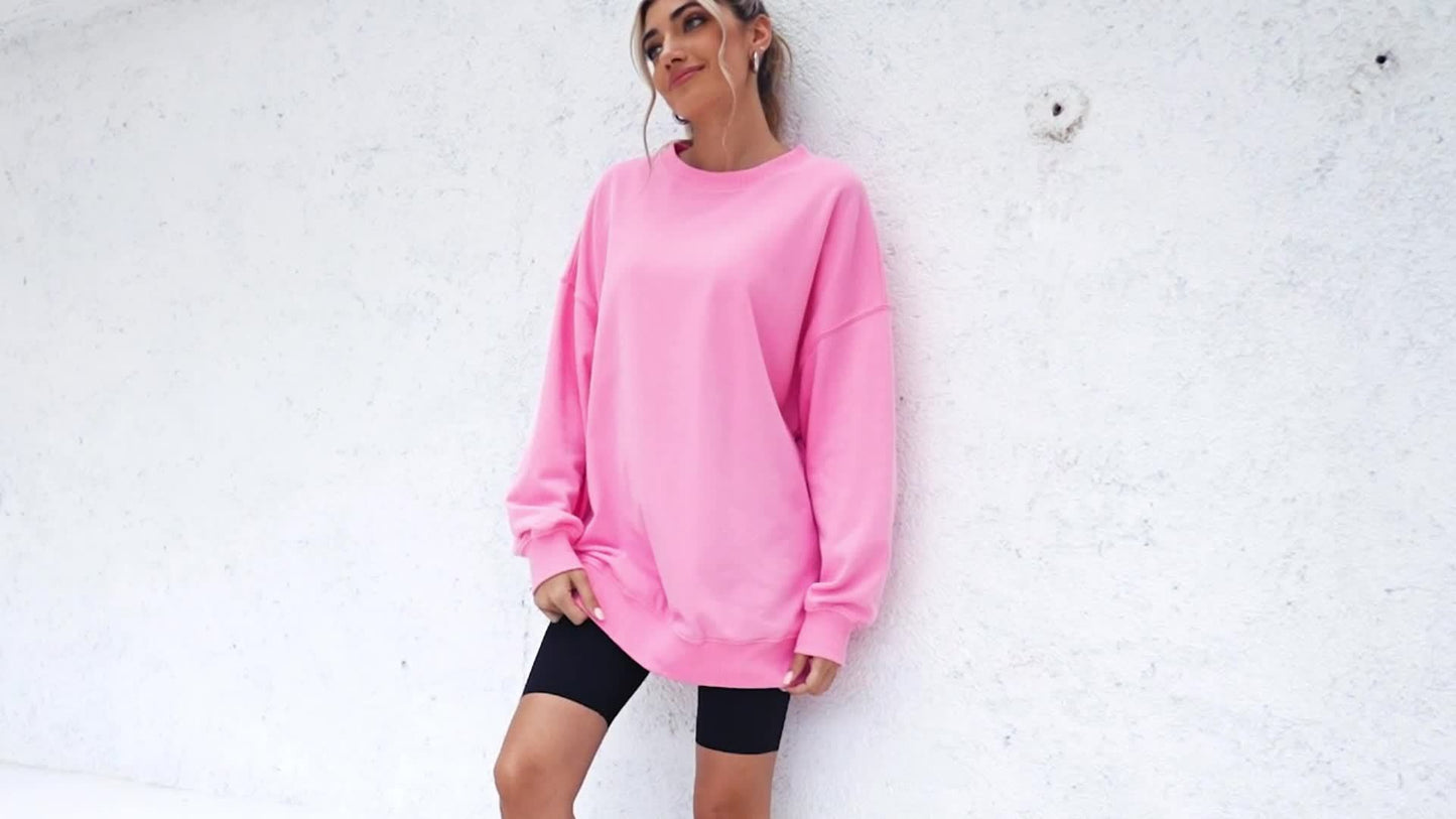 Pink Oversized Sweatshirt for Women