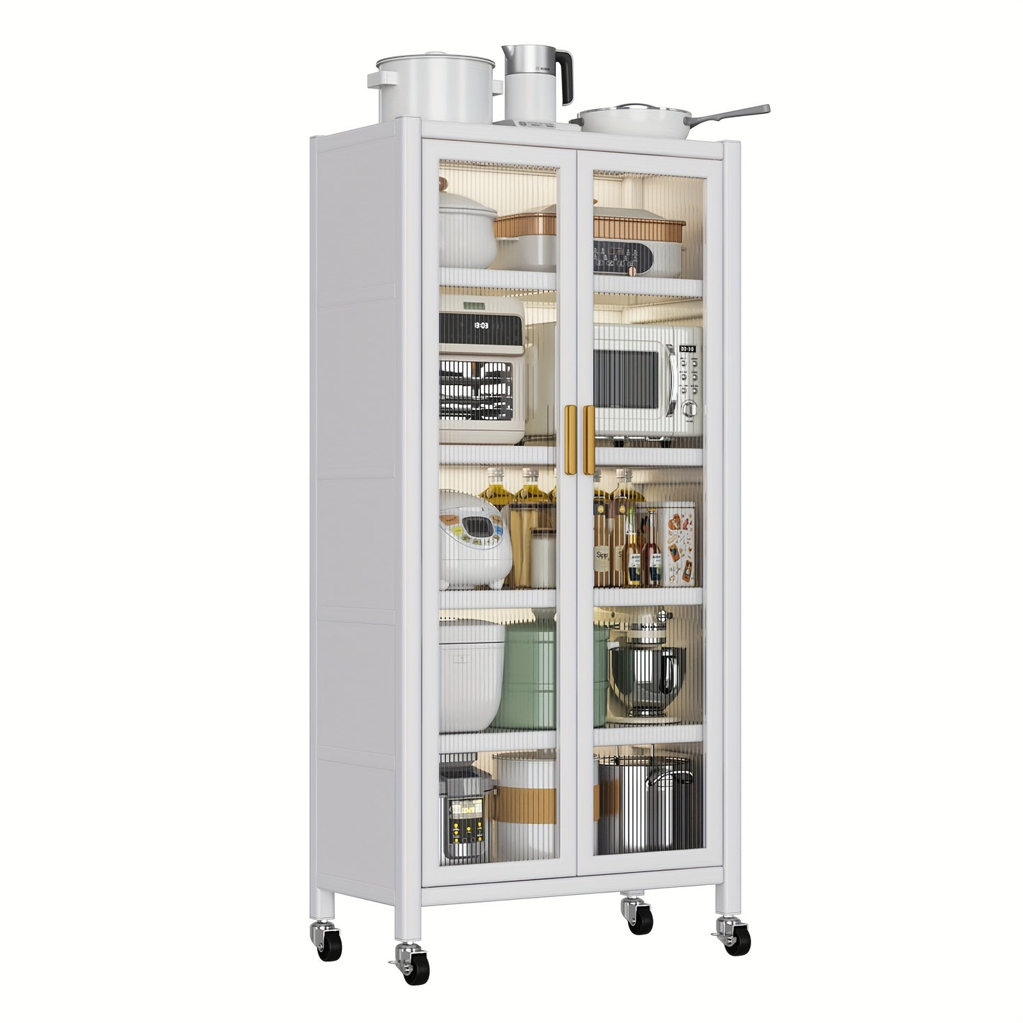 White Multi-Layer Kitchen Storage Cabinet