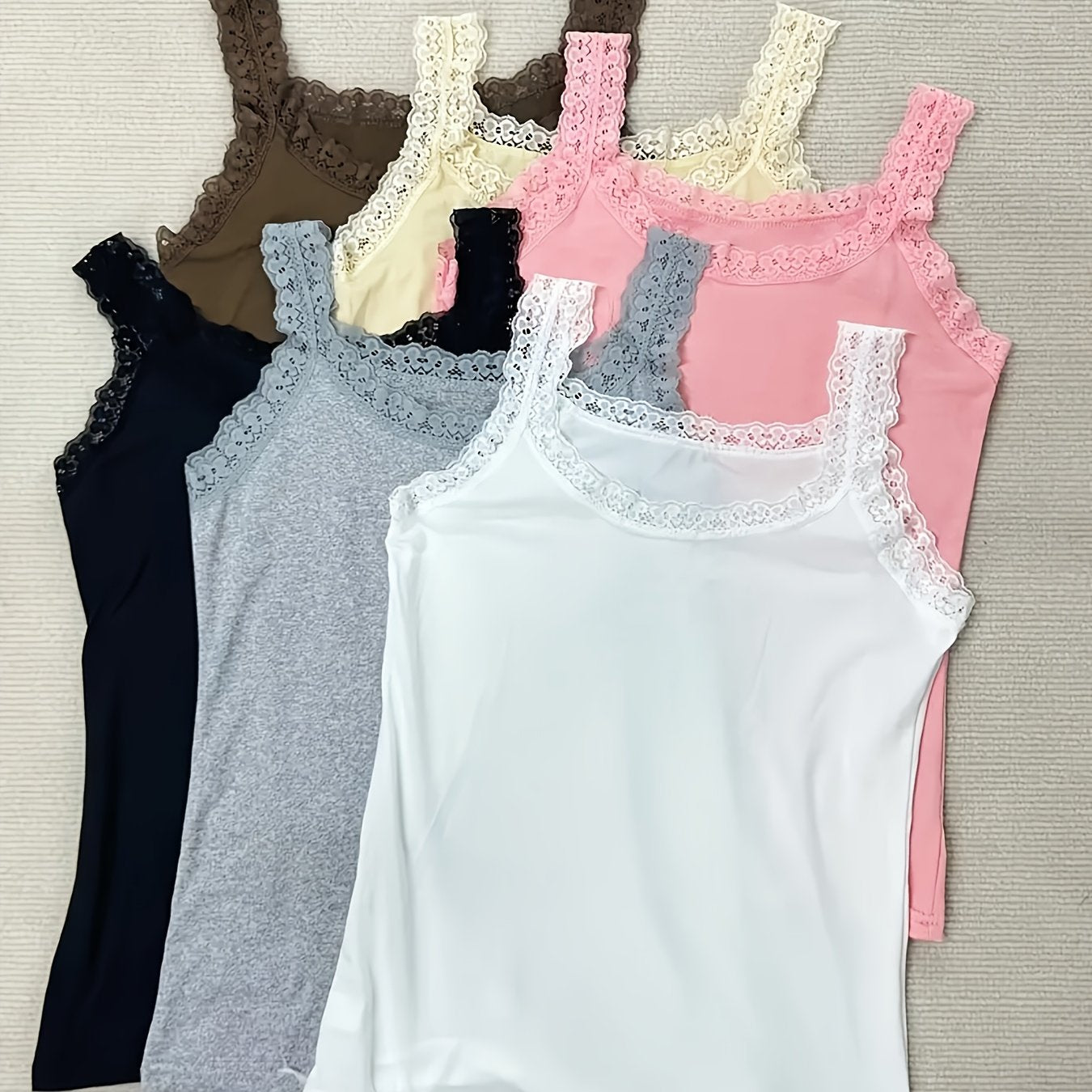 Plus Size Lace Camisole Vests Set