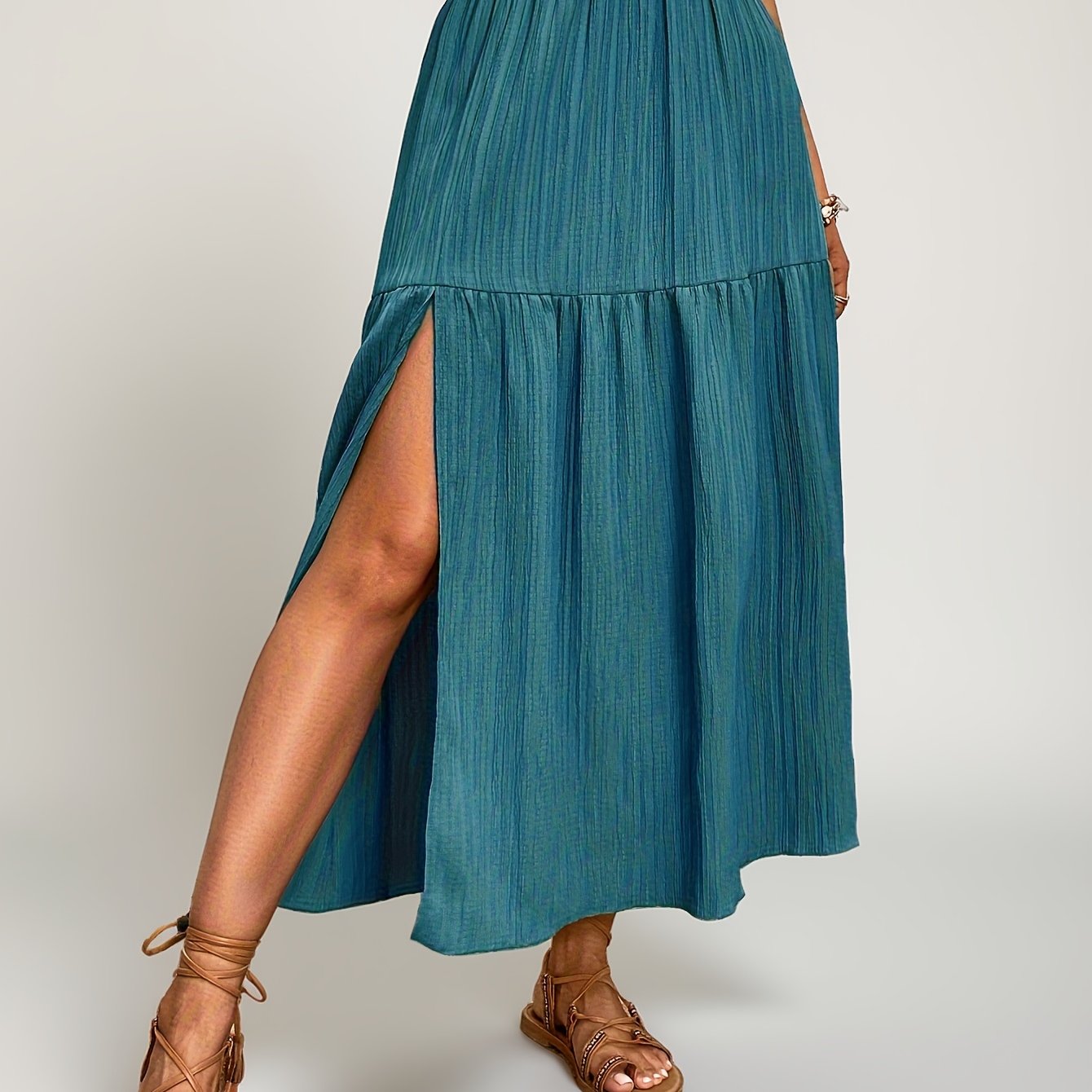 Women's High Slit Midi Skirt Casual Chic