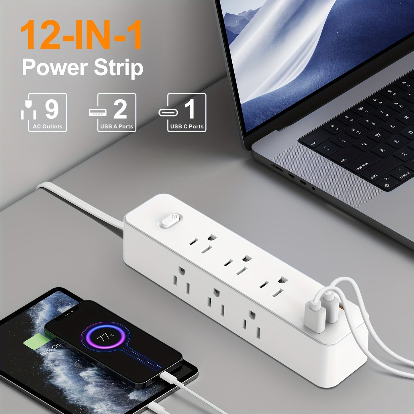 9-Outlet Surge Protector With USB Ports