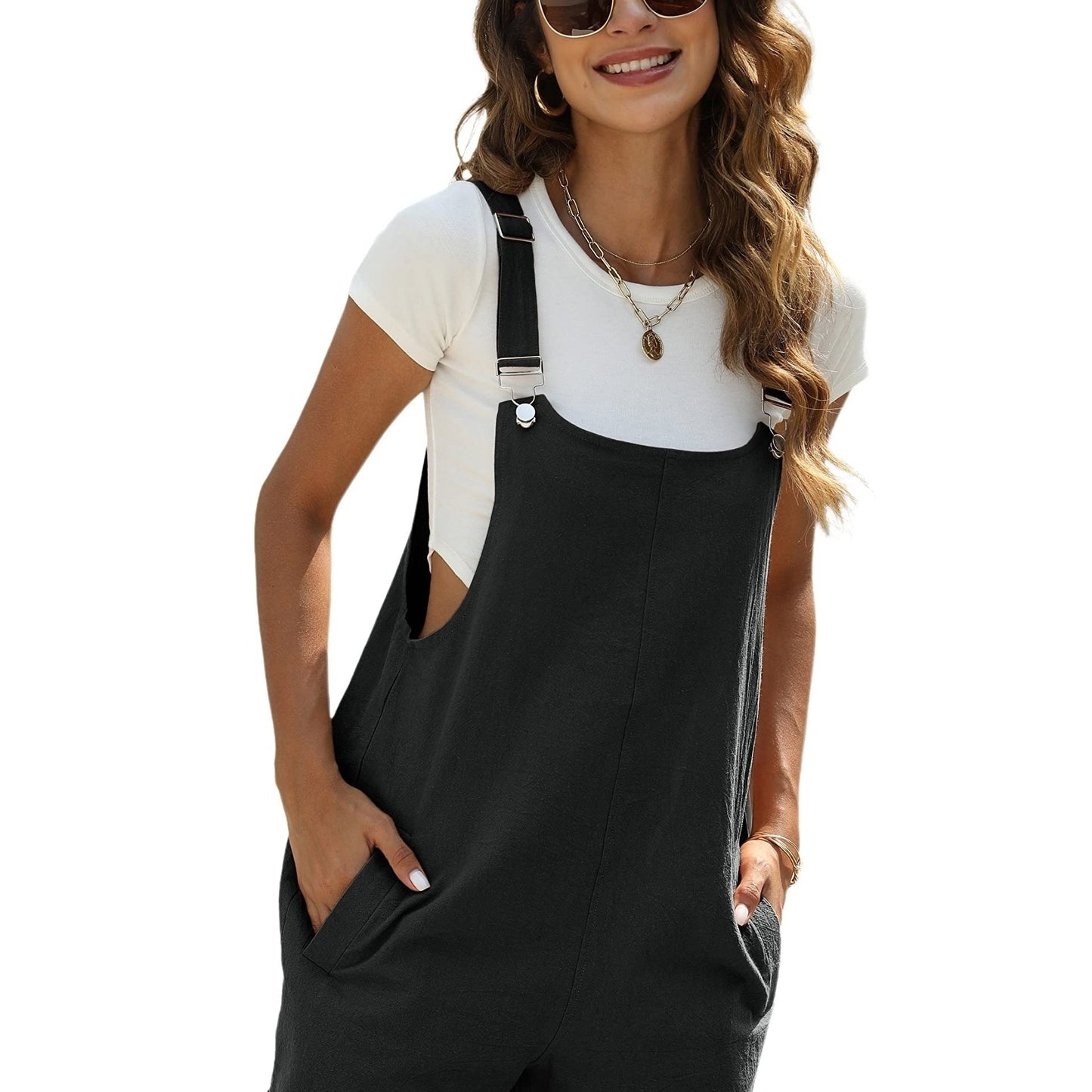 Comfy Linen Sleeveless Jumpsuit with Pockets