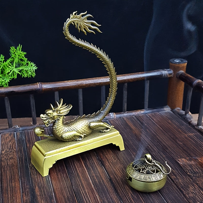 Golden Dragon Incense Burner for Zen Decor