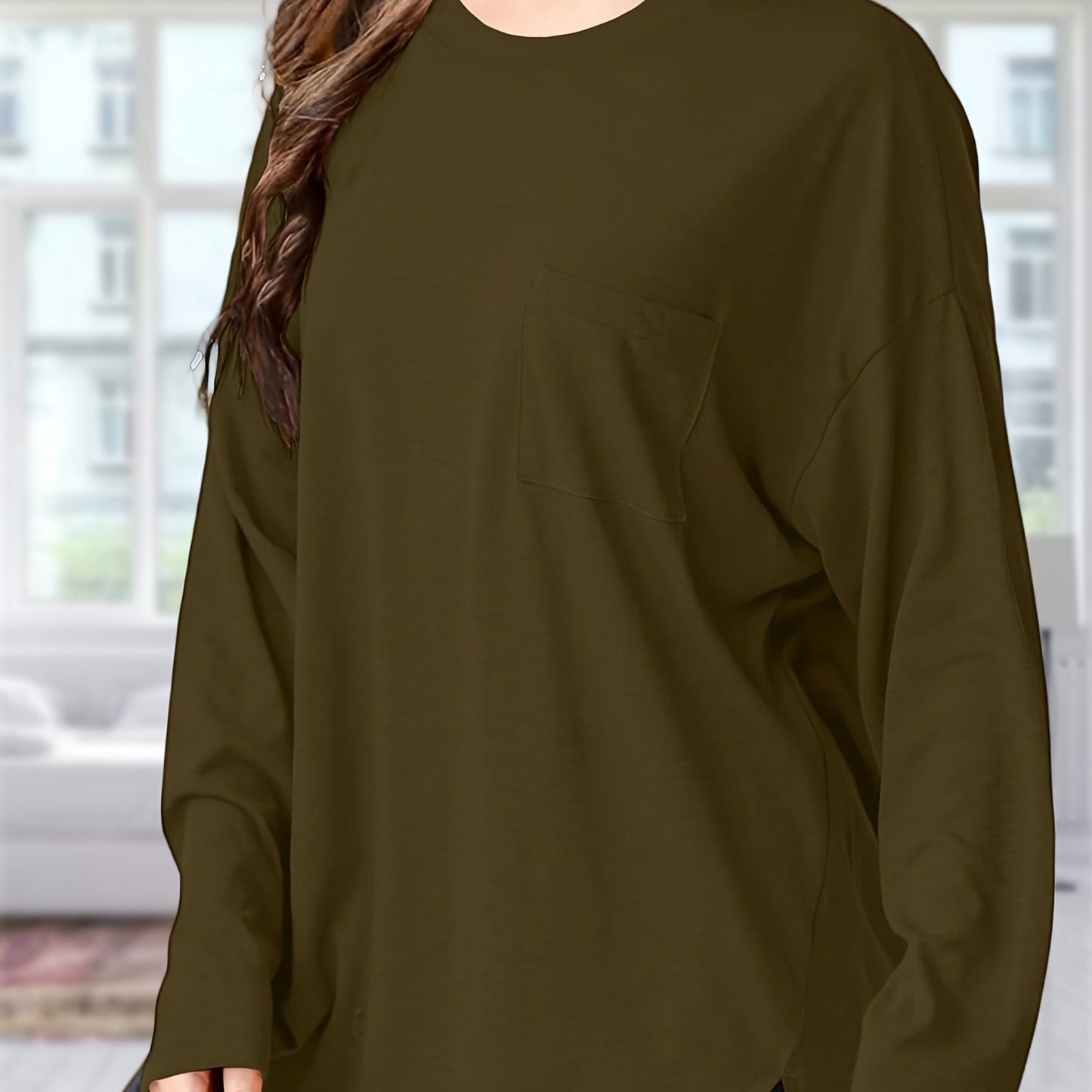 Women's Oversized Black Long Sleeve T-Shirt