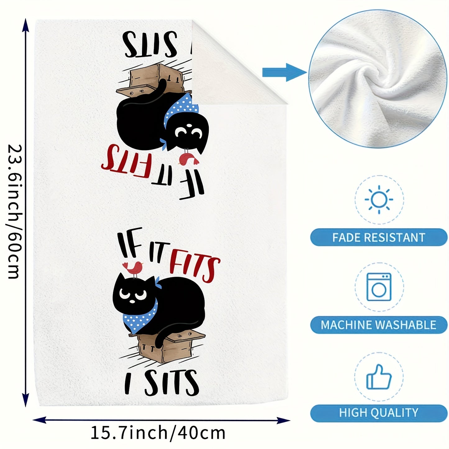 Cute Cat Kitchen Dish Towels Set