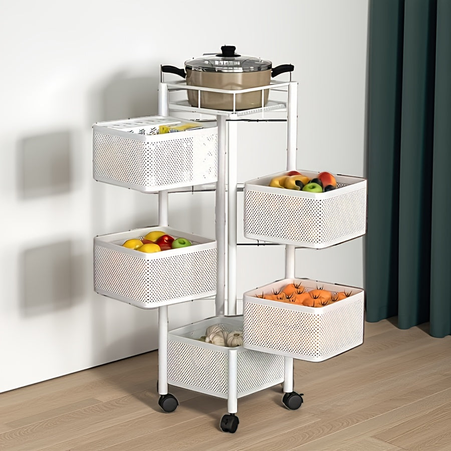 Rotating 5 Tier Kitchen Storage Shelf
