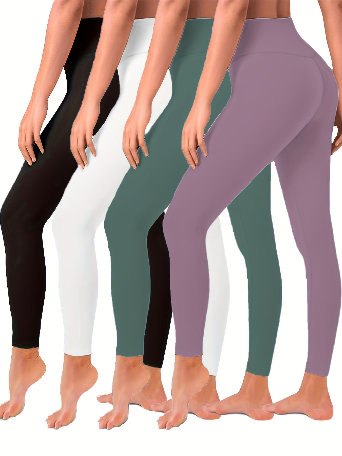 High Waisted Butt Lift Leggings 4 Pack
